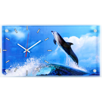 Часы настенные Дельфины на гребне волны 21Bek